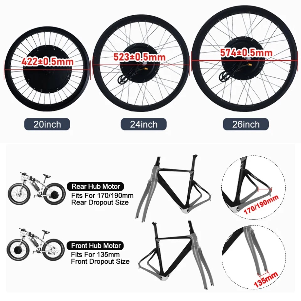 Комплект для переоборудования  – обзор и цена Ebike Conversion Kit 72V 3000W