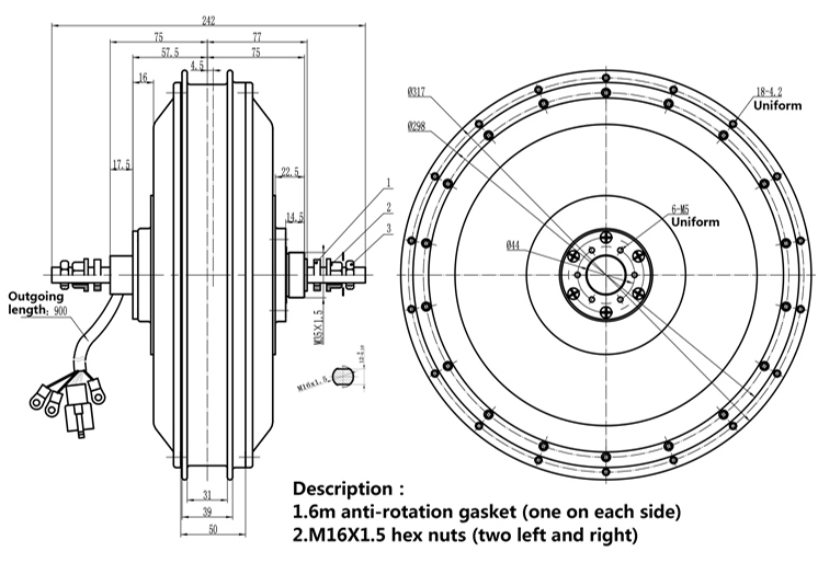 Комплект для электровелосипеда – обзор и цена 72V 5000W Hub Motor Kit